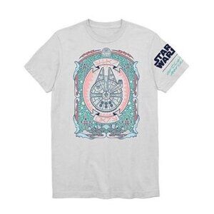 Star Wars Millennium Falcon Short Sleeve T-Shirt Men's Medium Multicolor